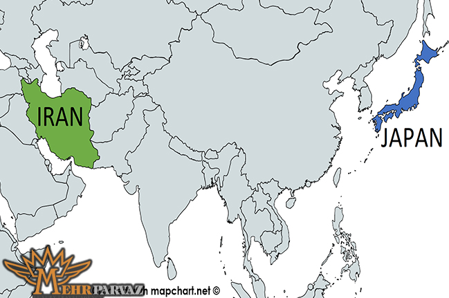 فاصله ایران تا ژاپن