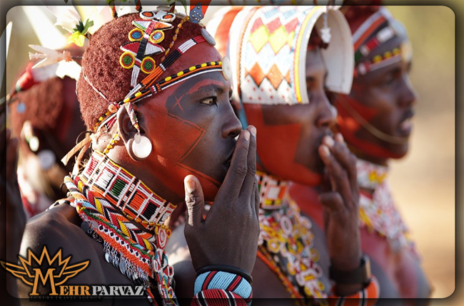  مردم بومی آفریقا با لباس و آرایش خاص