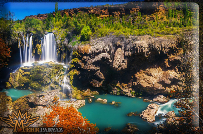 نمای زیبا از طبیعت و آبشار زیبا شهر قونیه 